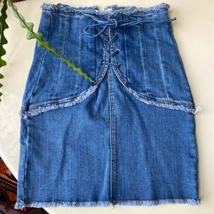 Amazing Bardot Corset Jean Skirt